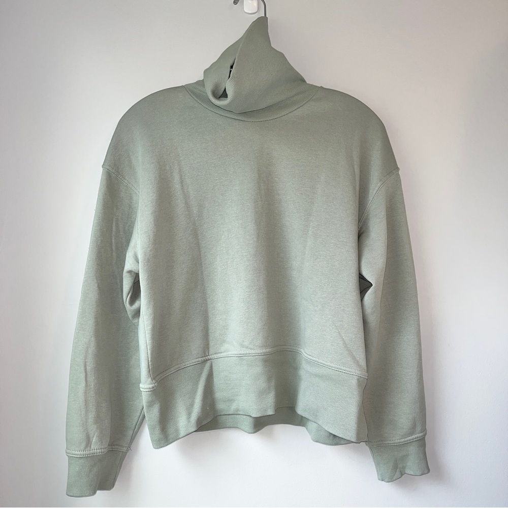 Zara Dolman Sleeve Sage Turtleneck Sweatshirt